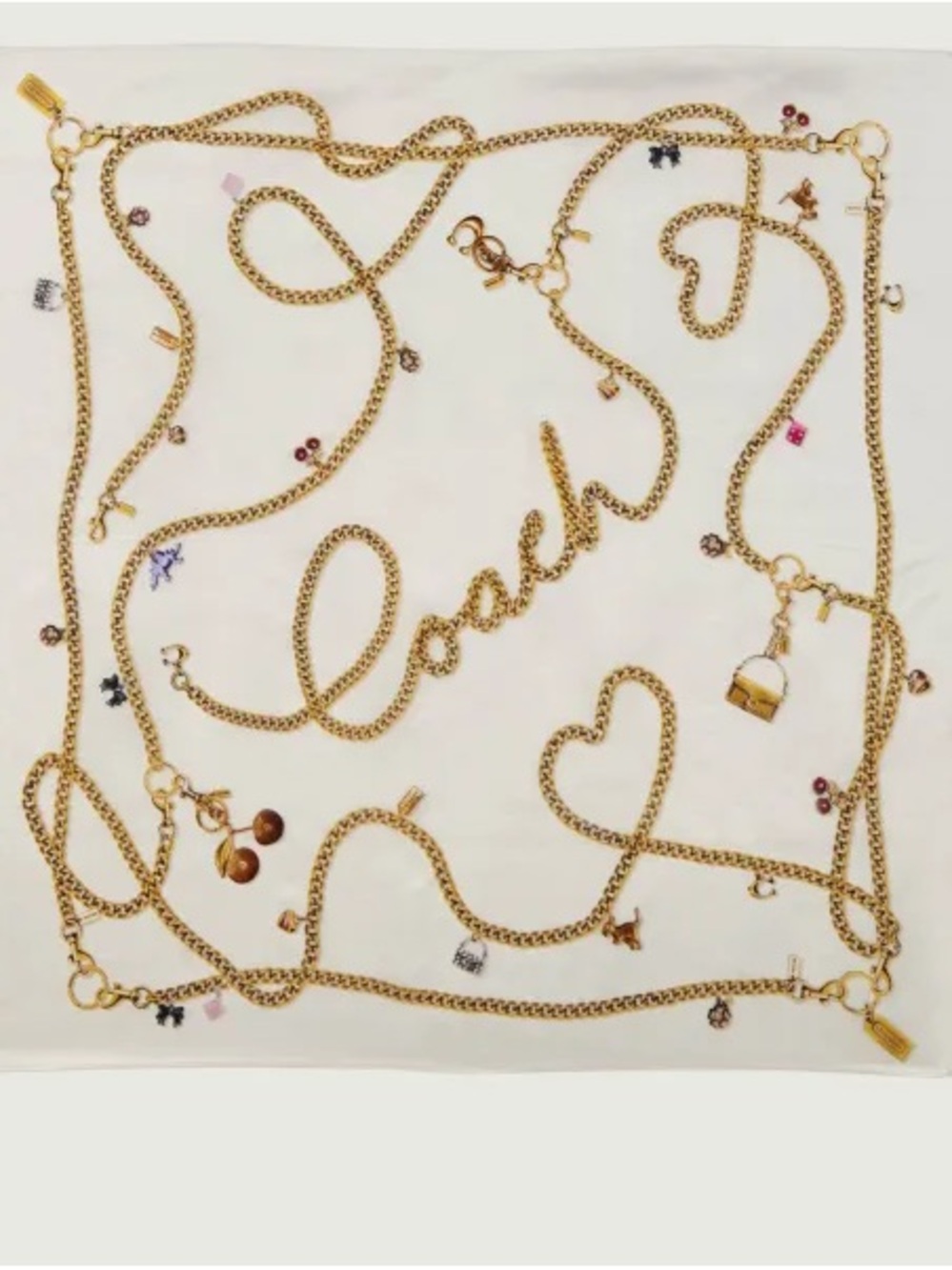 Coach Charm Print Silk Scarf❤️NWT - Picture 8 of 10